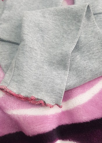 Gri Barbie Baskılı tatlı kız çocuk takım. - Görsel 7