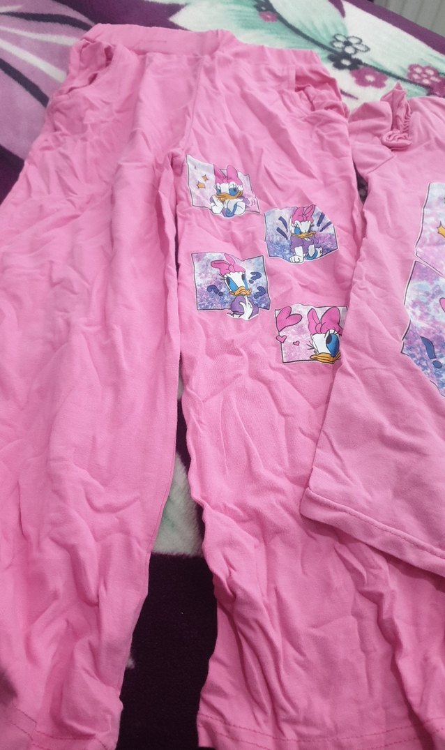 Kız Çocuk Pembe Kısa Kollu Baskılı Pijama - Görsel 4