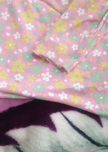 Kız Çocuk Pembe Çiçekli Takımı - Görsel 5