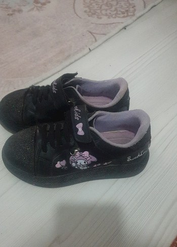 Kız Çocuk Pembe Baskılı Cırt Cırtlı Spor Ayakkabı - Görsel 3