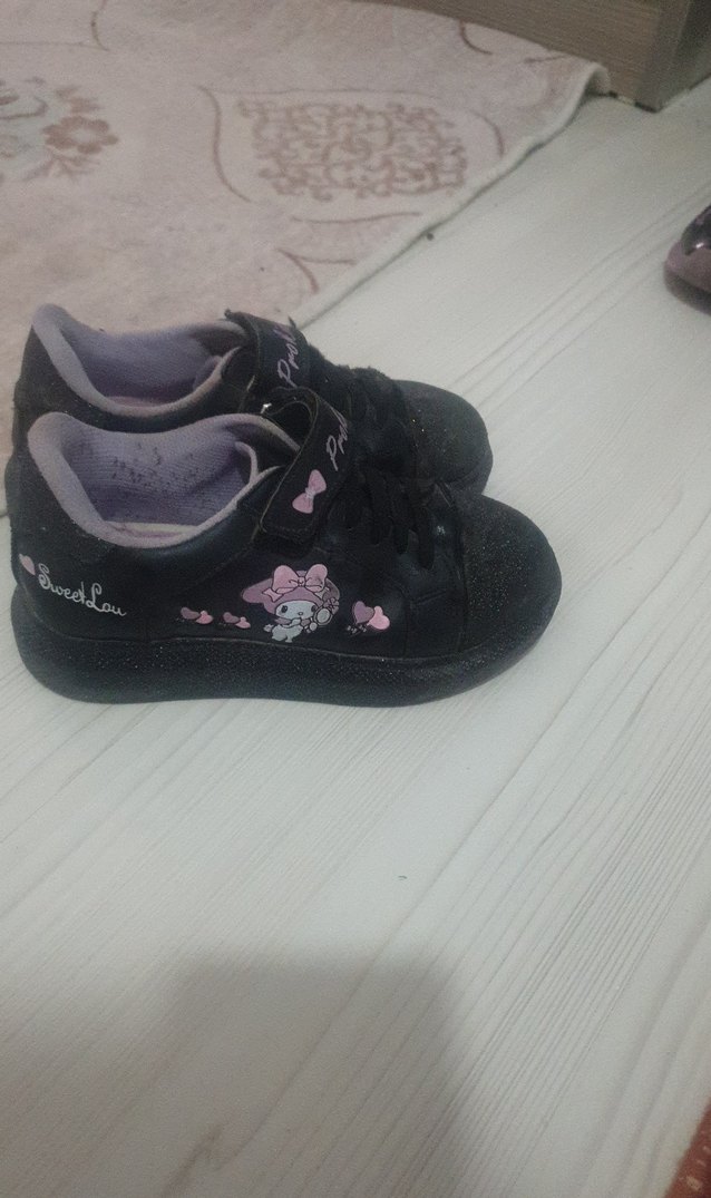 Kız Çocuk Pembe Baskılı Cırt Cırtlı Spor Ayakkabı - Görsel 2