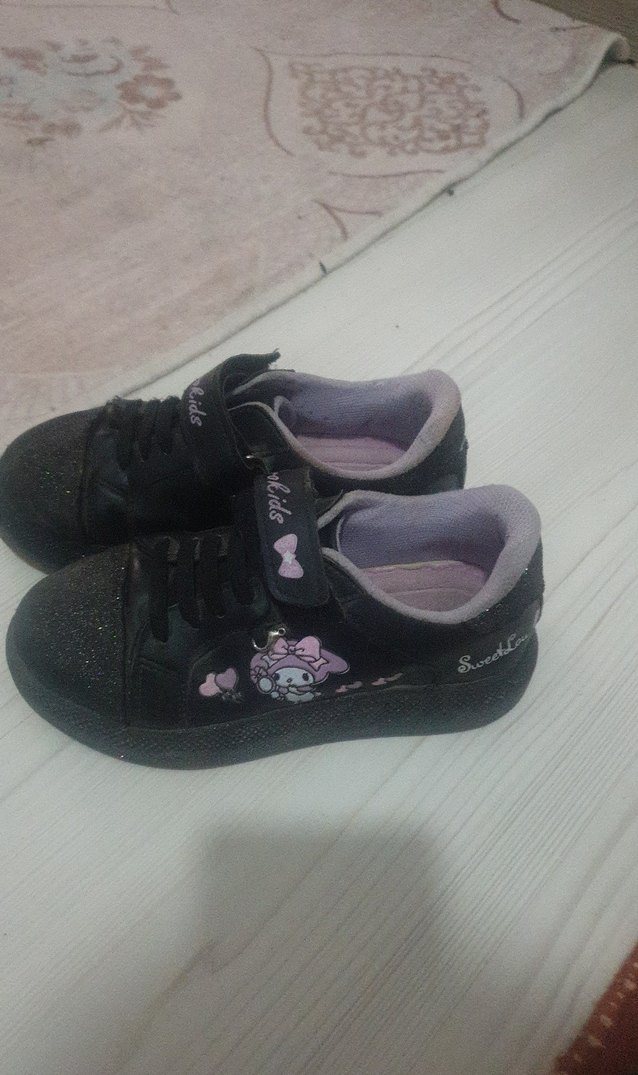 Kız Çocuk Pembe Baskılı Cırt Cırtlı Spor Ayakkabı - Görsel 3