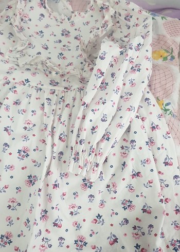 Beyaz Çiçekli kız çocuk elbise - Görsel 3