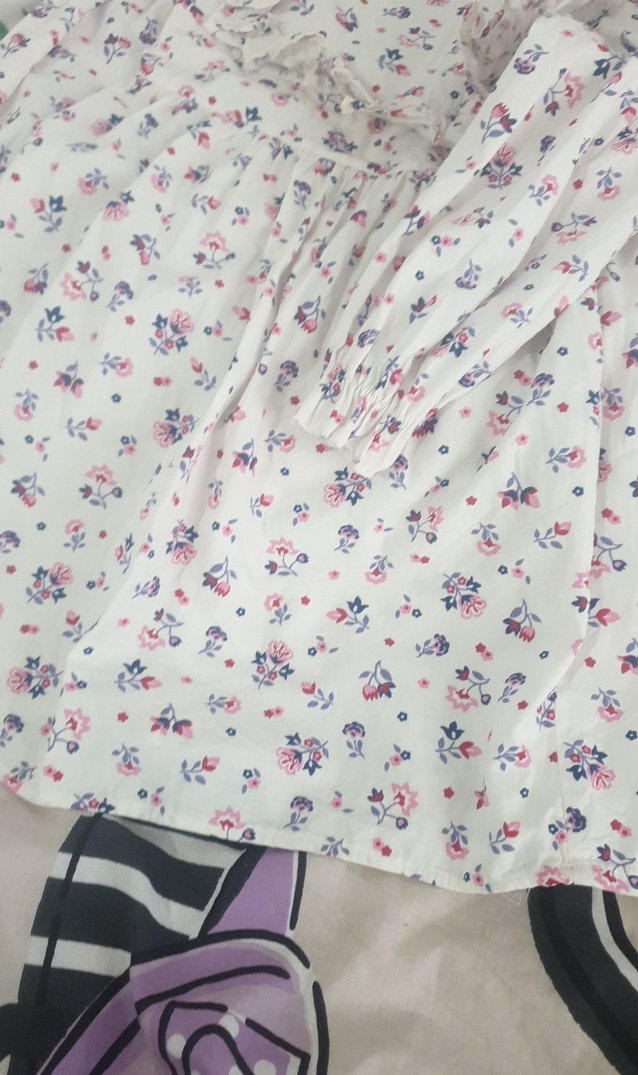 Beyaz Çiçekli kız çocuk elbise - Görsel 4