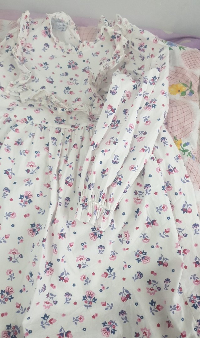 Beyaz Çiçekli kız çocuk elbise - Görsel 3