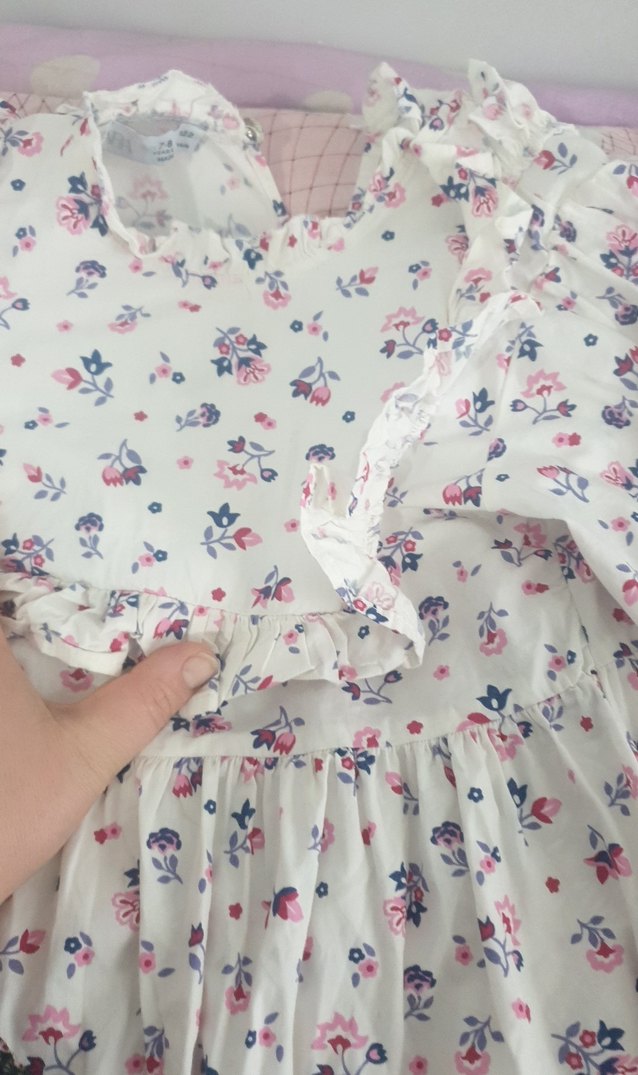 Beyaz Çiçekli kız çocuk elbise - Görsel 2