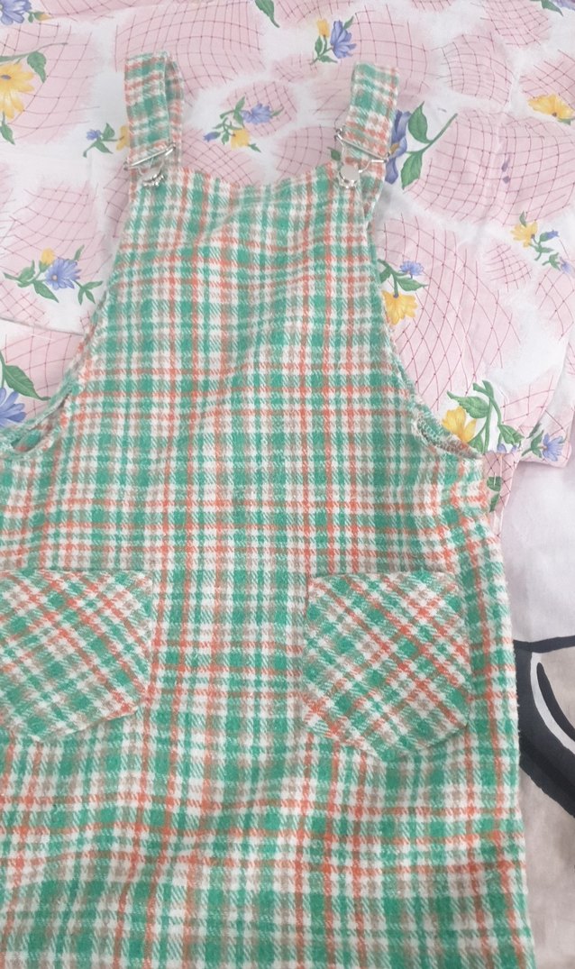 Pastel Çok Renkli Kareli cocuk elbise. - Görsel 2