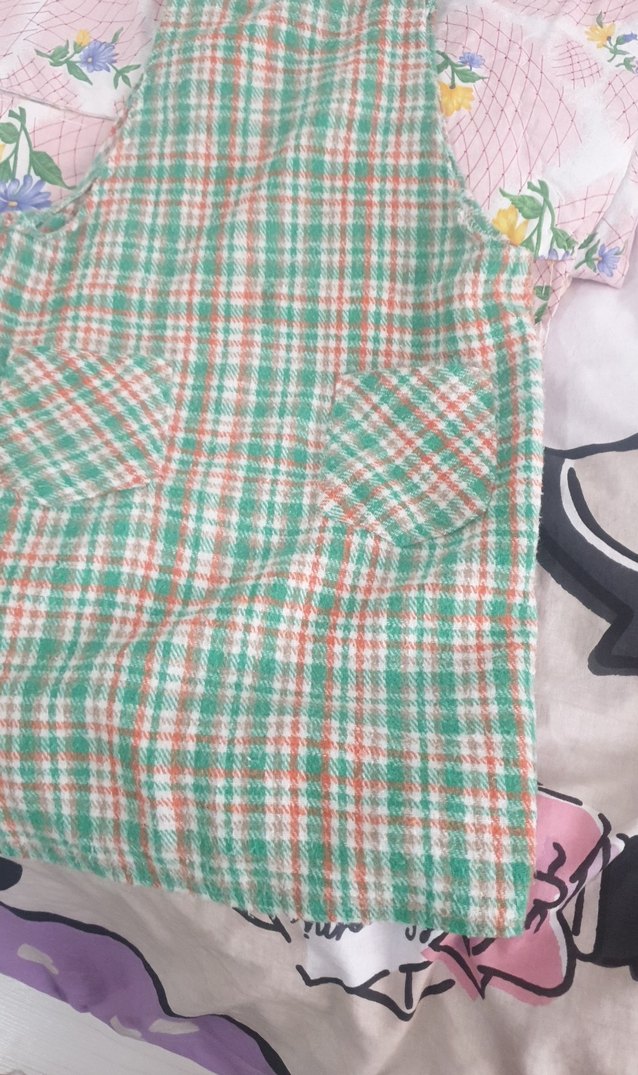 Pastel Çok Renkli Kareli cocuk elbise. - Görsel 3