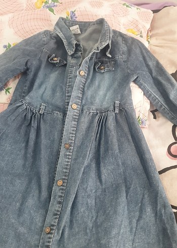 Kız Çocuk Uzun Kollu Denim Elbise - Görsel 2