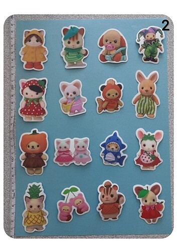 sylvanian families büyük sticker seti mat 