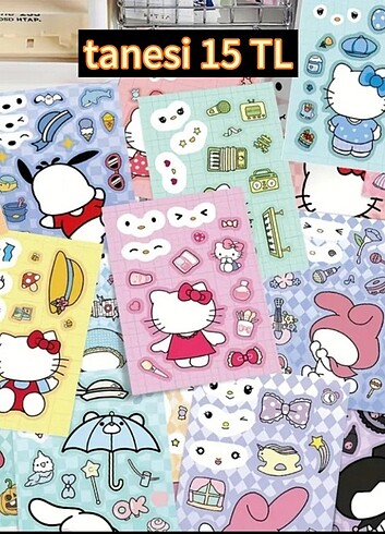 sanrio sayfa sticker giydirme göz takma