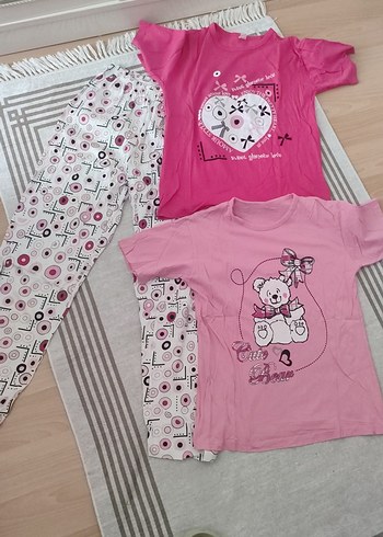 kadın 3lu pjama takımı ıkı üst bır alt