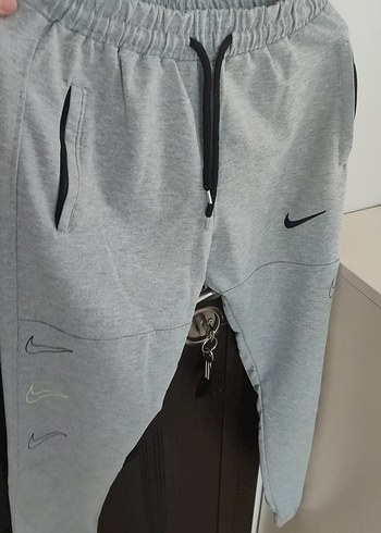 Gri Nike Fermuarlı Erkek Eşofman Altı