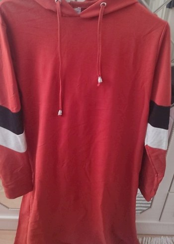 kiremit rengi uzun kadın spor tunik - Görsel 3