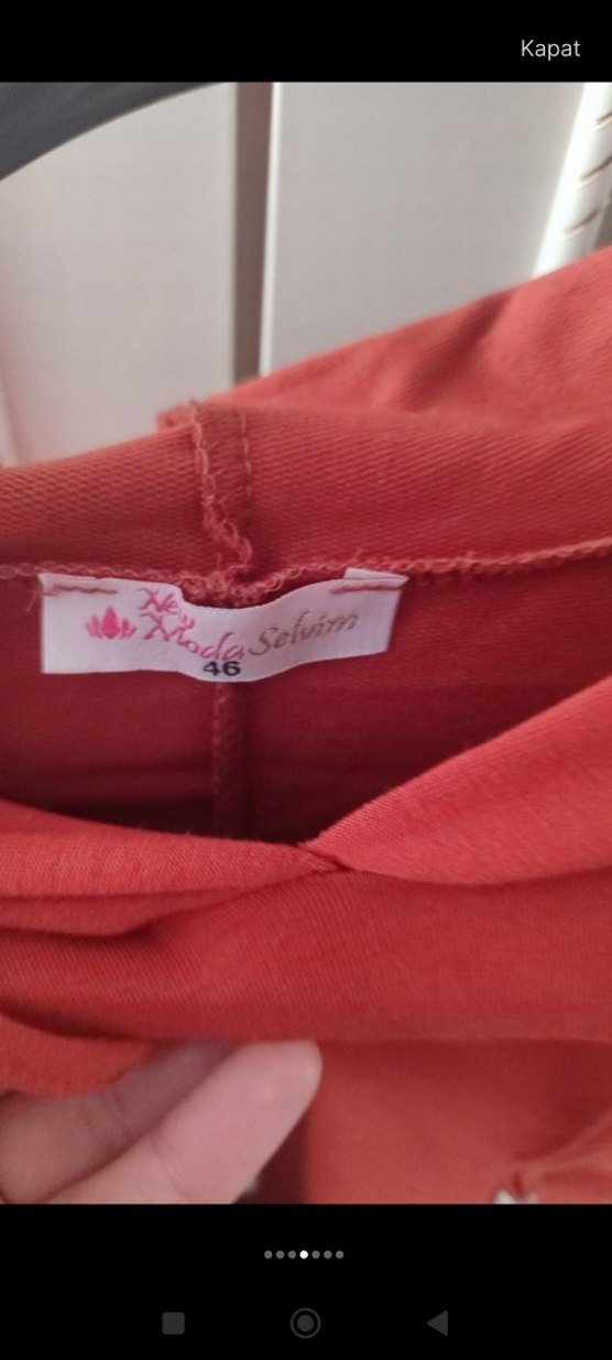 kiremit rengi uzun kadın spor tunik - Görsel 4