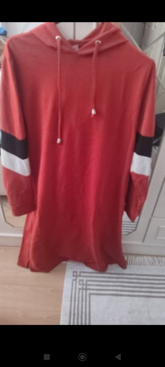 kiremit rengi uzun kadın spor tunik - Görsel 2