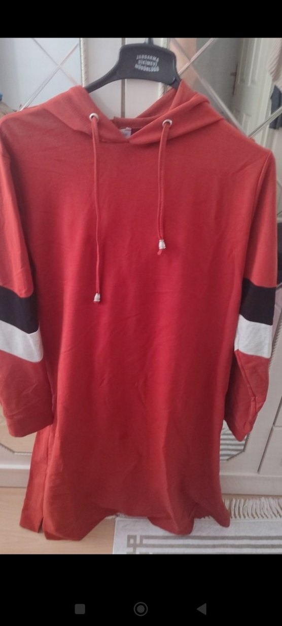 kiremit rengi uzun kadın spor tunik - Görsel 3