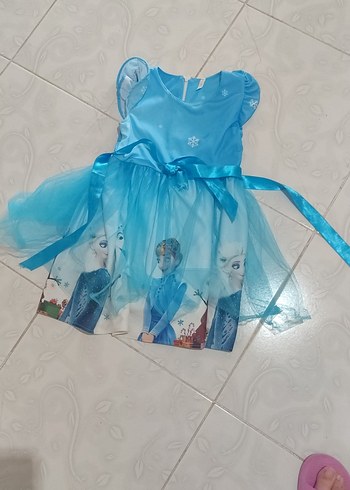 Kız Çocuk Mavi Elsa elbıse