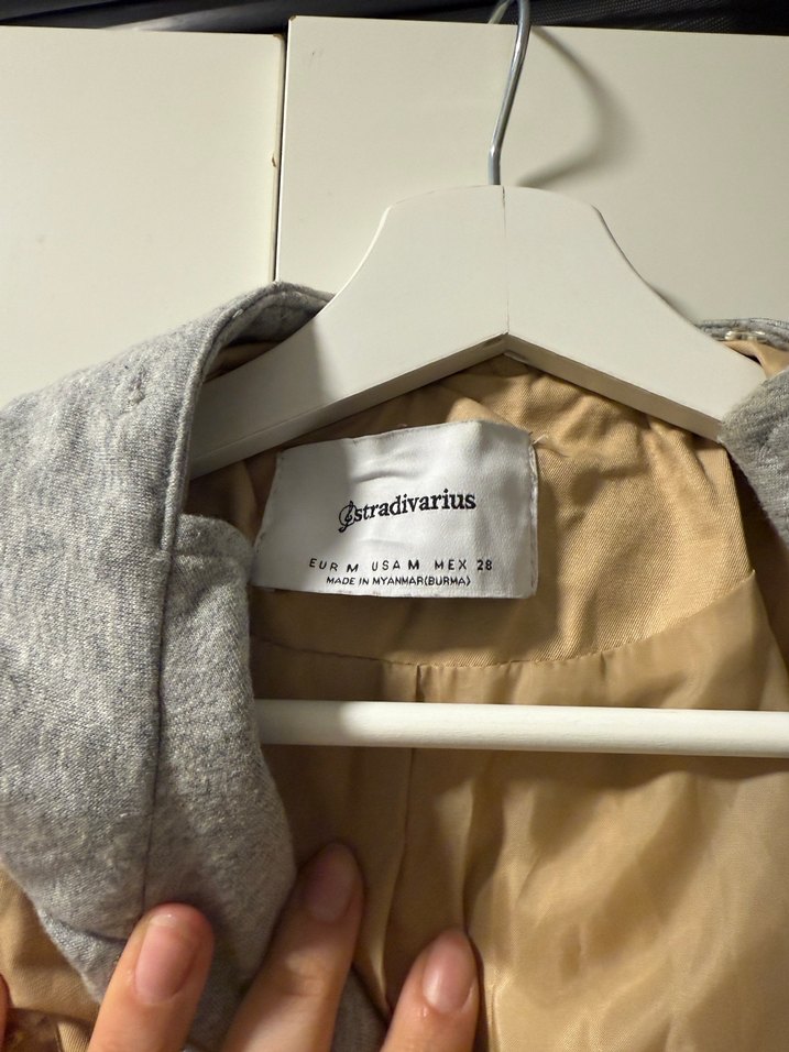 Bej Midi Kapüşon Detaylı Trençkot - Görsel 5