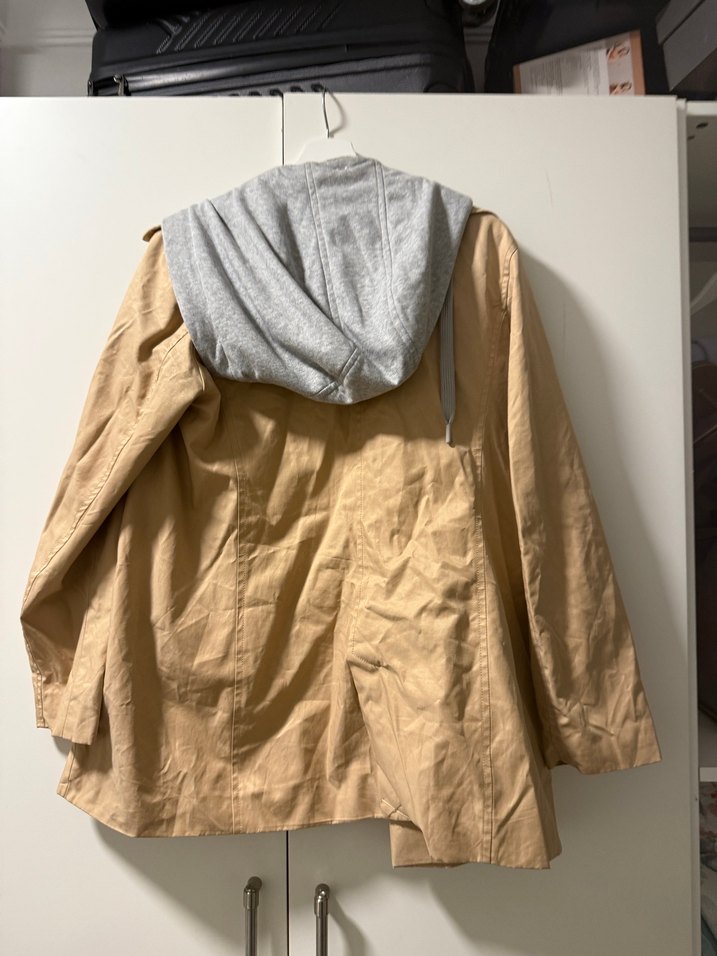 Bej Midi Kapüşon Detaylı Trençkot - Görsel 2