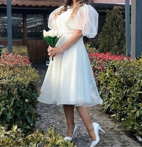 Beyaz Nikah abiye elbise