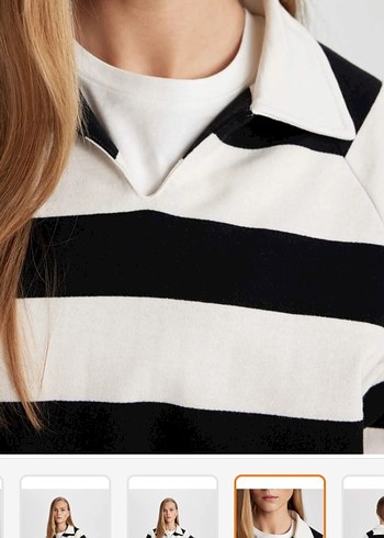 m Beden beyaz Renk Geniş Kesim Zebra Desenli Kadın Sweatshirt