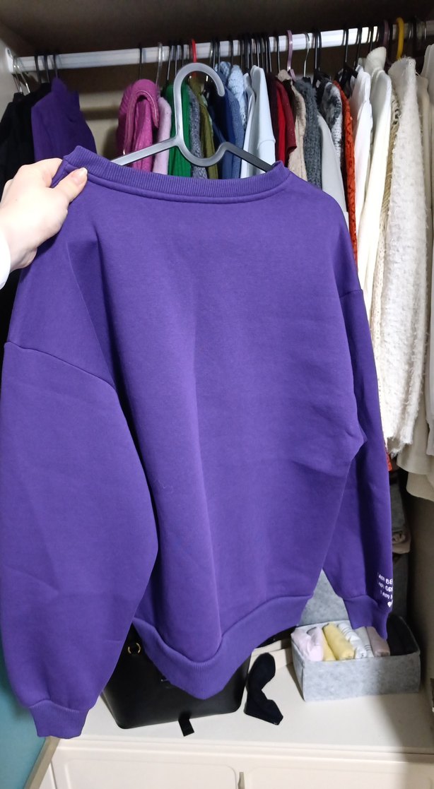 Mor Kalp Desenli Kadın Sweatshirt - Görsel 2