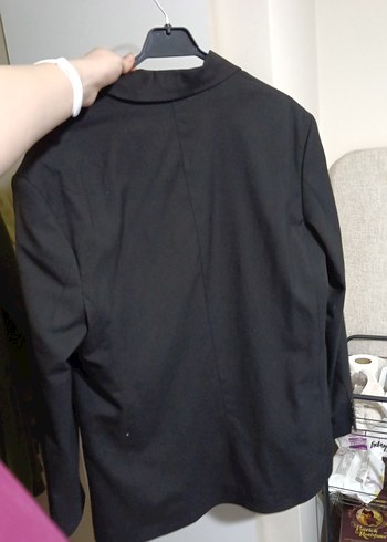 Siyah Düğmeli Erkek Midi Ceket - Görsel 2