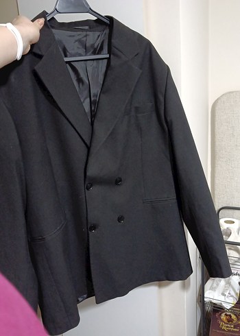 Siyah Düğmeli Erkek Midi Ceket - Görsel 4