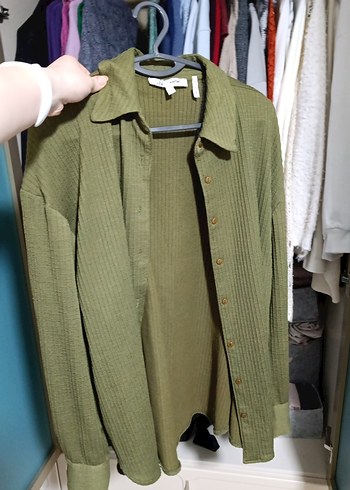 Düğmeli, Uzun Kollu, Salaş Kesim Keten Gömlek - Görsel 2