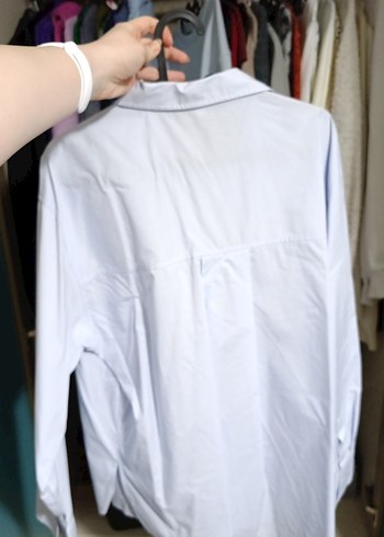 acik mavi Düğmeli Kadın Gömlek - Görsel 3