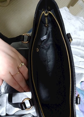 Klasik Siyah Deri Kadın Çanta - Görsel 4