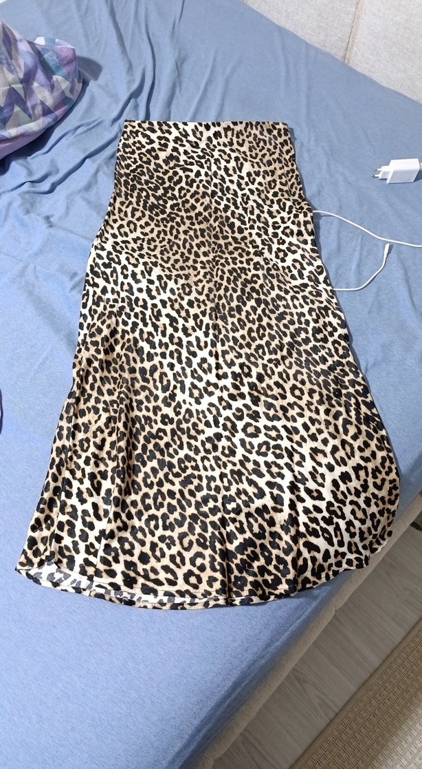 Leopar Desenli Uzun Drapeli Etek - Görsel 2