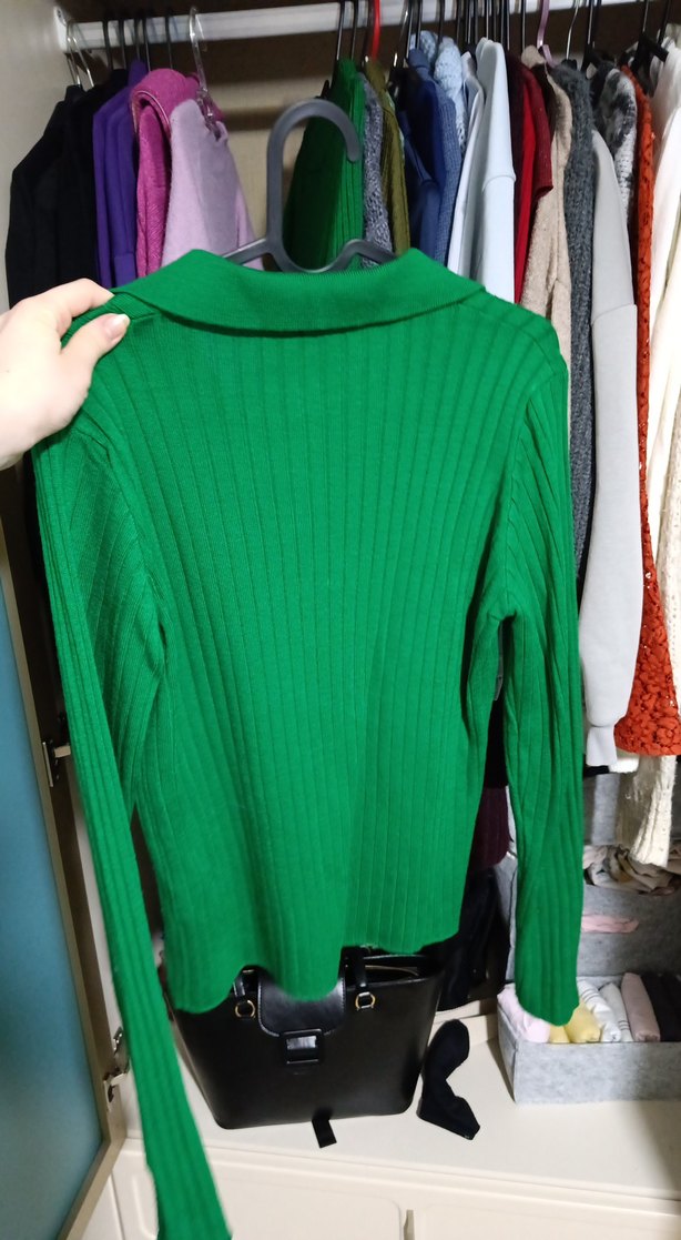 Yeşil Triko Kadın Sweatshirt - Görsel 2