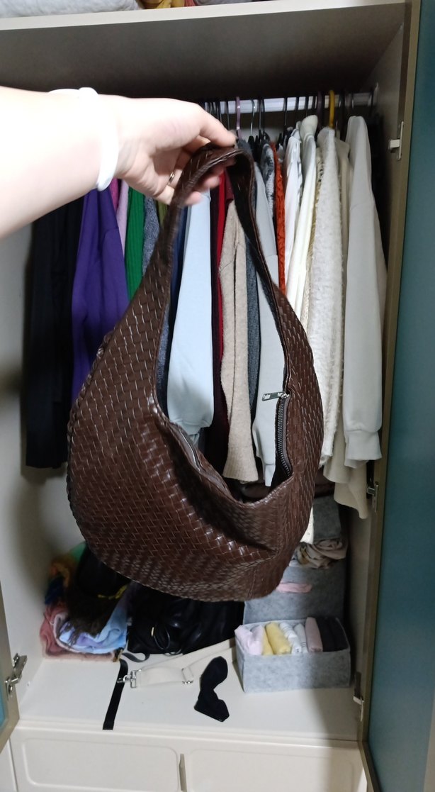 Kahverengi Deri Kadın Omuz Çantası - Görsel 3