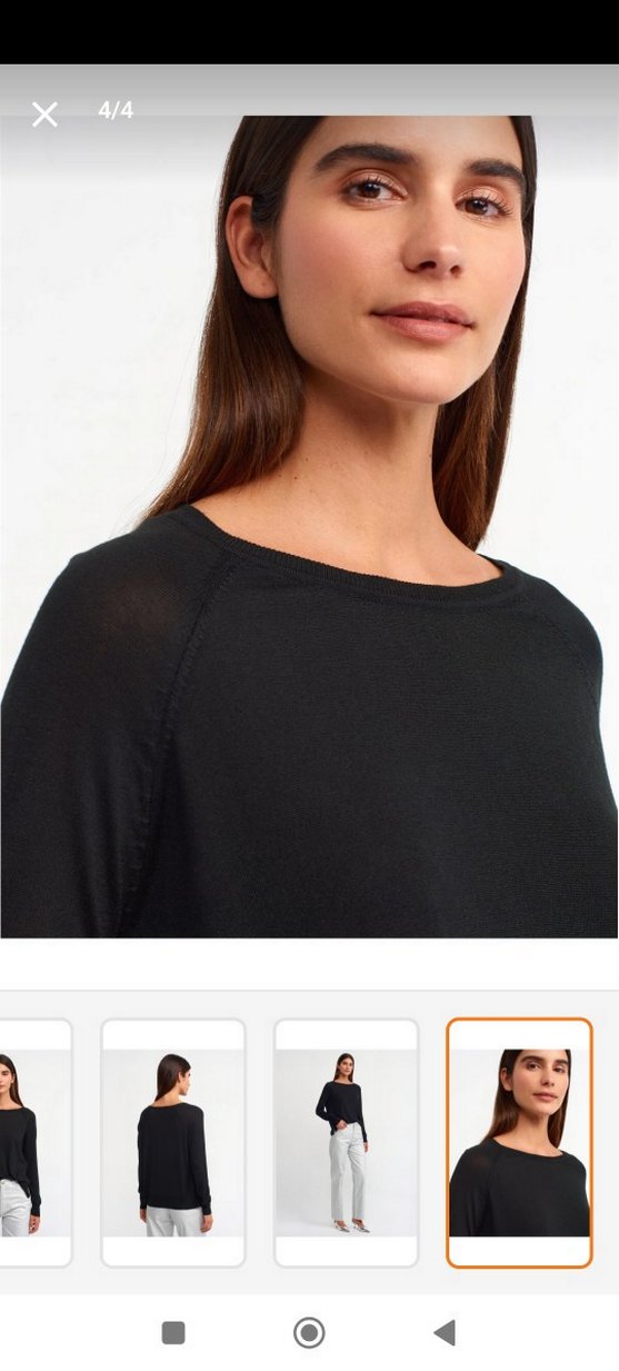 Siyah Kadın Pamuklu Rahat Kesim Kazak - Görsel 4