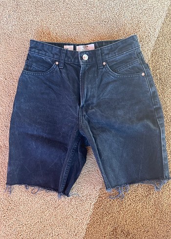 Kadın Siyah Mom Midi Denim Şort