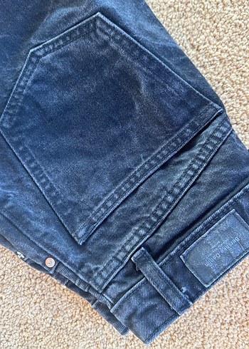 34 Beden Kadın Siyah Mom Midi Denim Şort