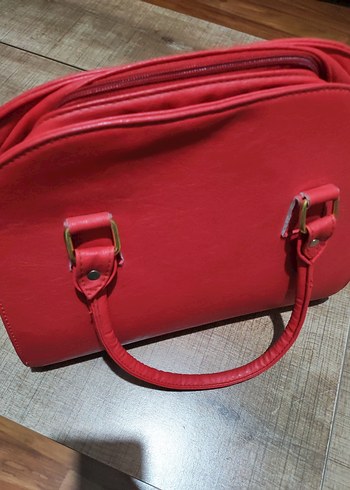 Kırmızı Deri Kadın Çanta - Görsel 4