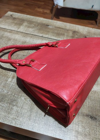 Kırmızı Deri Kadın Çanta - Görsel 5