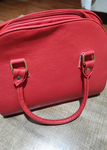 Kırmızı Deri Kadın Çanta - Görsel 3