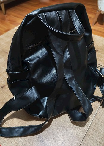 Siyah Deri Biker Sırt Çantası - Görsel 5
