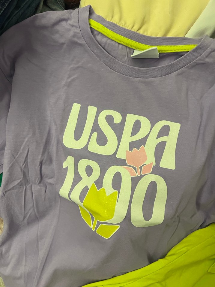 Usa polo kız çocuk şort tsırt takım - Görsel 3