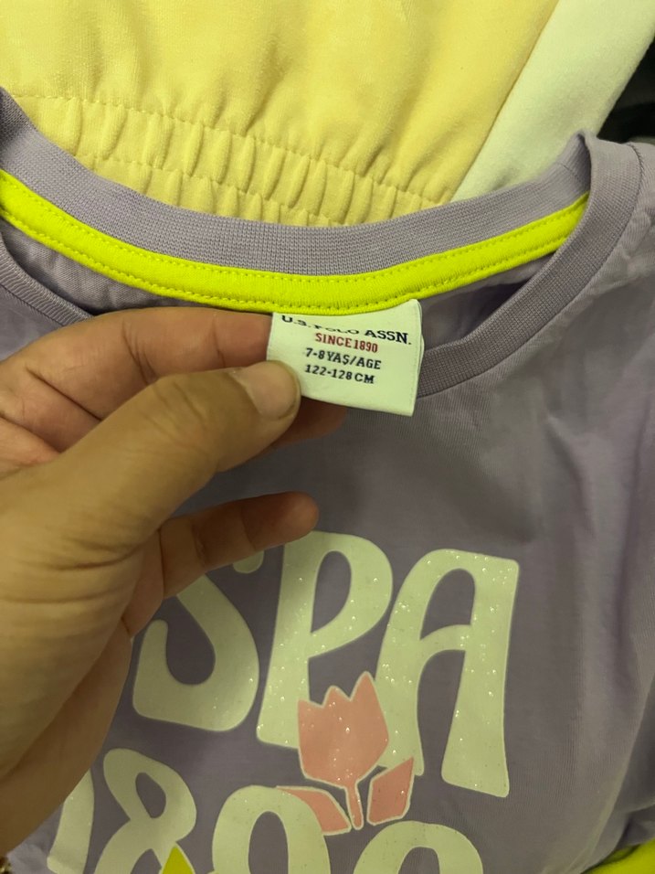 Usa polo kız çocuk şort tsırt takım - Görsel 4