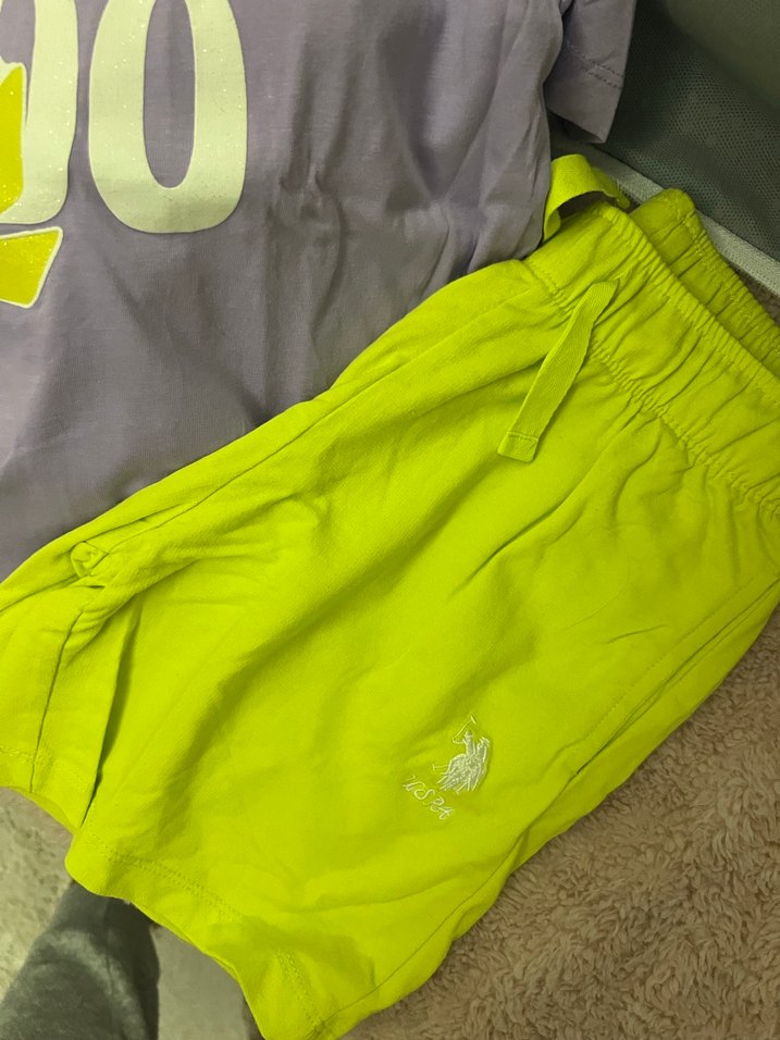 Usa polo kız çocuk şort tsırt takım - Görsel 2