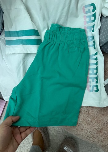 Kız çocuk şort tsırt takım - Görsel 3