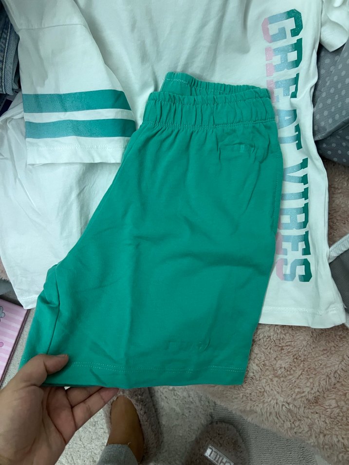 Kız çocuk şort tsırt takım - Görsel 3