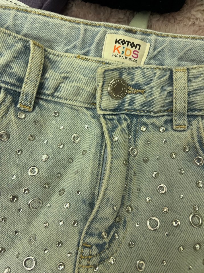 Kız çocuk kot şort - Görsel 3