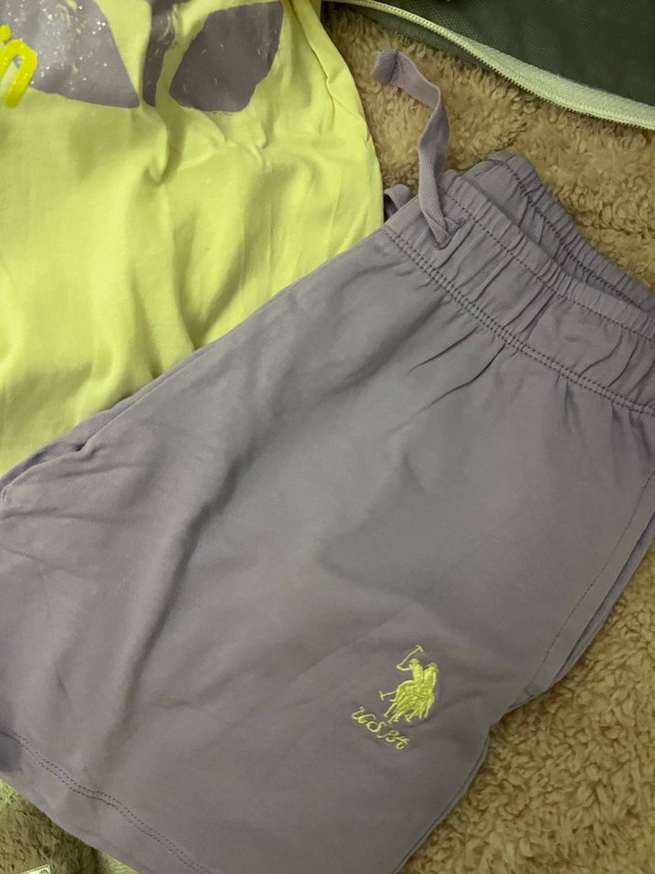 Usa polo kız çocuk şort tsırt takım - Görsel 2