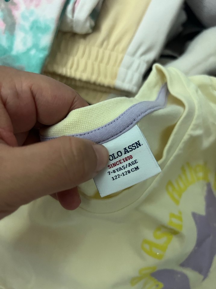 Usa polo kız çocuk şort tsırt takım - Görsel 4